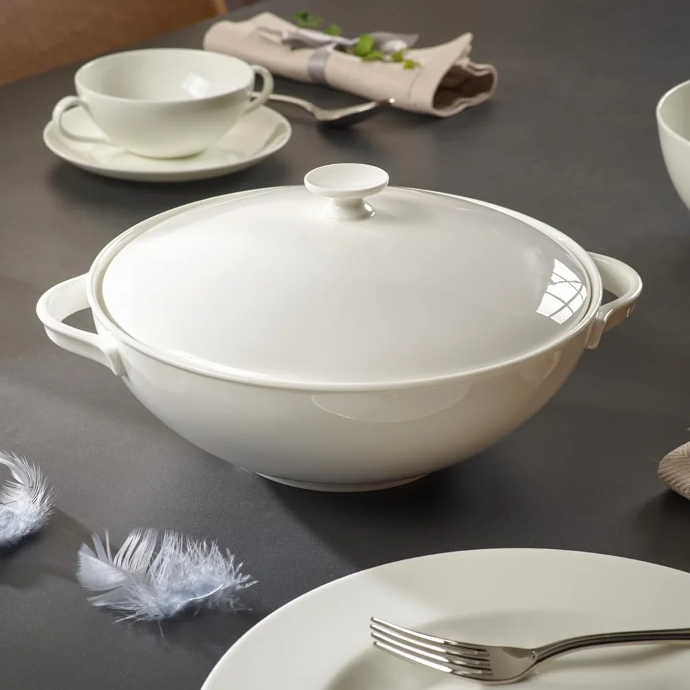 Villeroy & Boch Anmut miska na warzywa o pojemności 2,20 l, wysokiej jakości porcelana kostna, biała