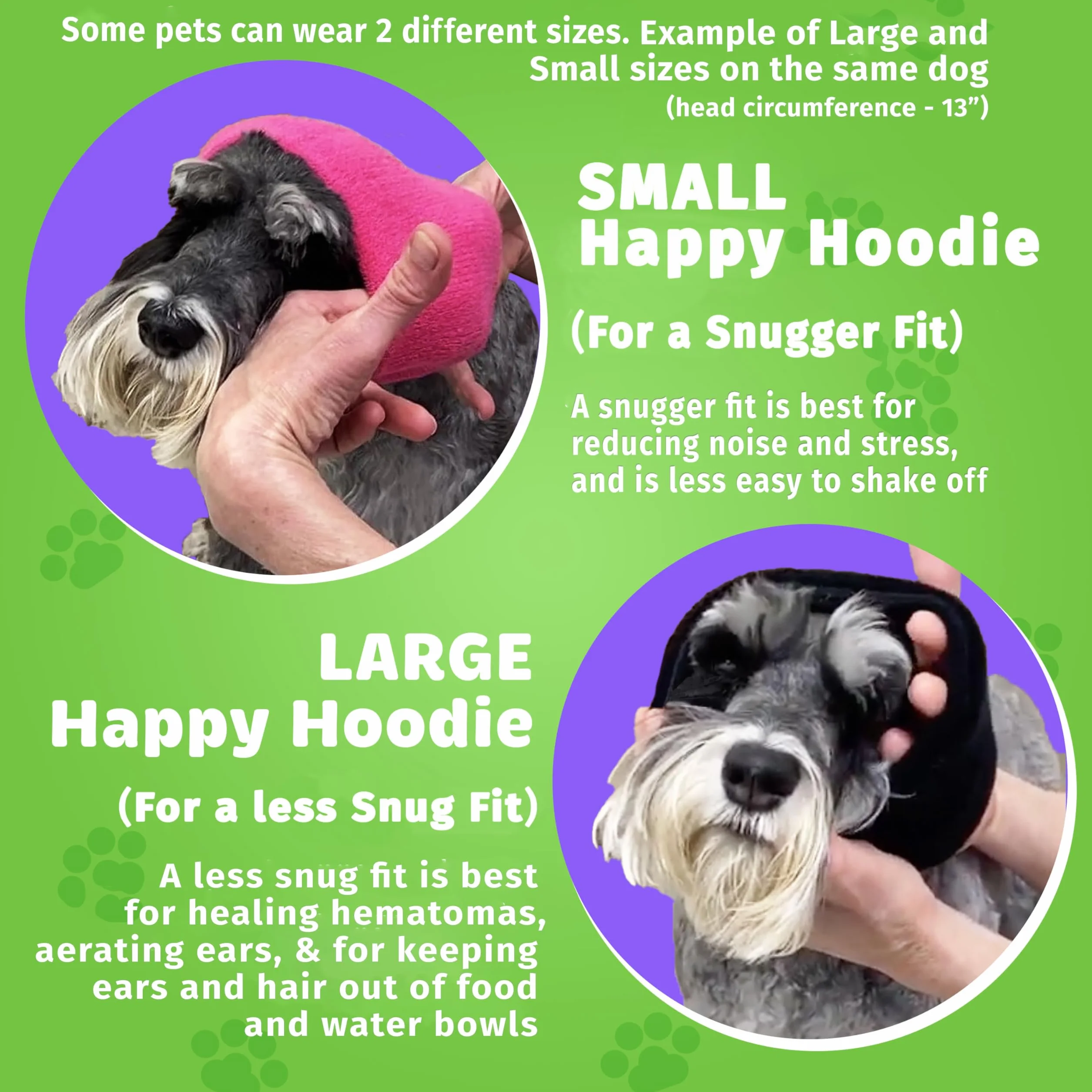 Happy Hoodie oryginalna opaska uspokajająca dla psa i kota, łagodzenie lęku, ochrona przed hałasem, XL, czarna