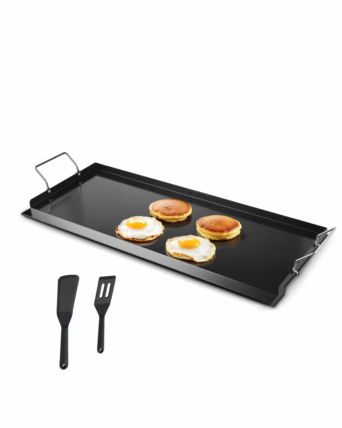 VEVOR Teppanyaki uniwersalny prostokątny grill ze stali węglowej 812 x 310 mm z płaską powierzchnią, żelazko gazowe Teppanyaki, przenośne rodzinne przybory kuchenne z uchwytem, do gotowania