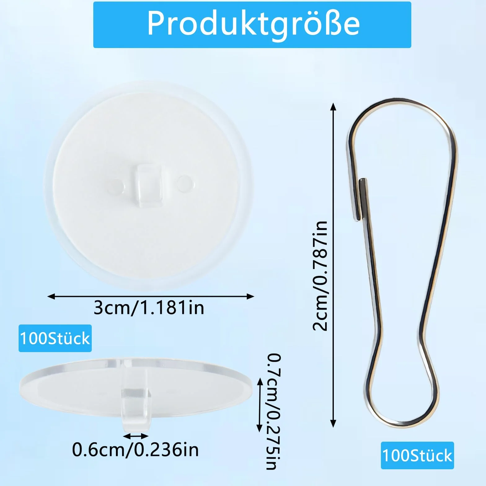 Zestaw 100 haczyków sufitowych, samoprzylepne haczyki sufitowe bez wiercenia, samoprzylepne haczyki sufitowe 30 mm, bardzo mocne, haki sufitowe, haczyki samoprzylepne do dekoracyjnych lampek