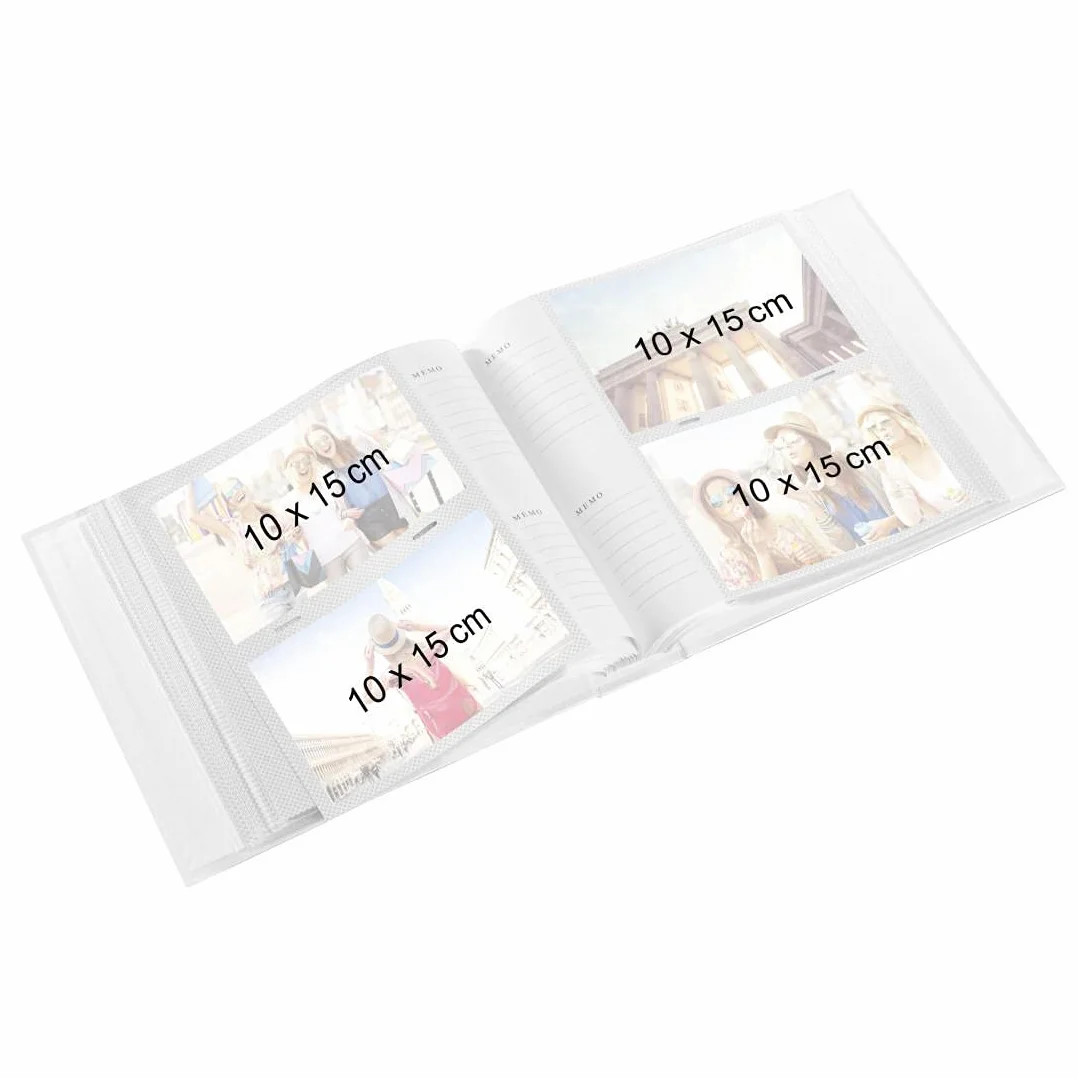 Album na Zdjęcia Hama La Fleur 10x15/200, Biały, Memo, Okładka z Art Print, Pojemność 200 Zdjęć, Wbudowana Kieszeń CD, Idealny do Przechowywania Wspomnień