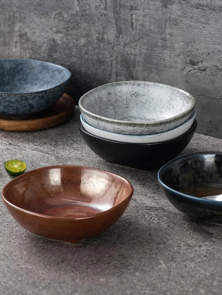 Talerz na przekąski Pojemniki na przekąski Kreatywna japońska ceramiczna miska deserowa Miska na dodatki domowe Retro 5-calowa miska Talerzyki deserowe Taca na przekąski(A)