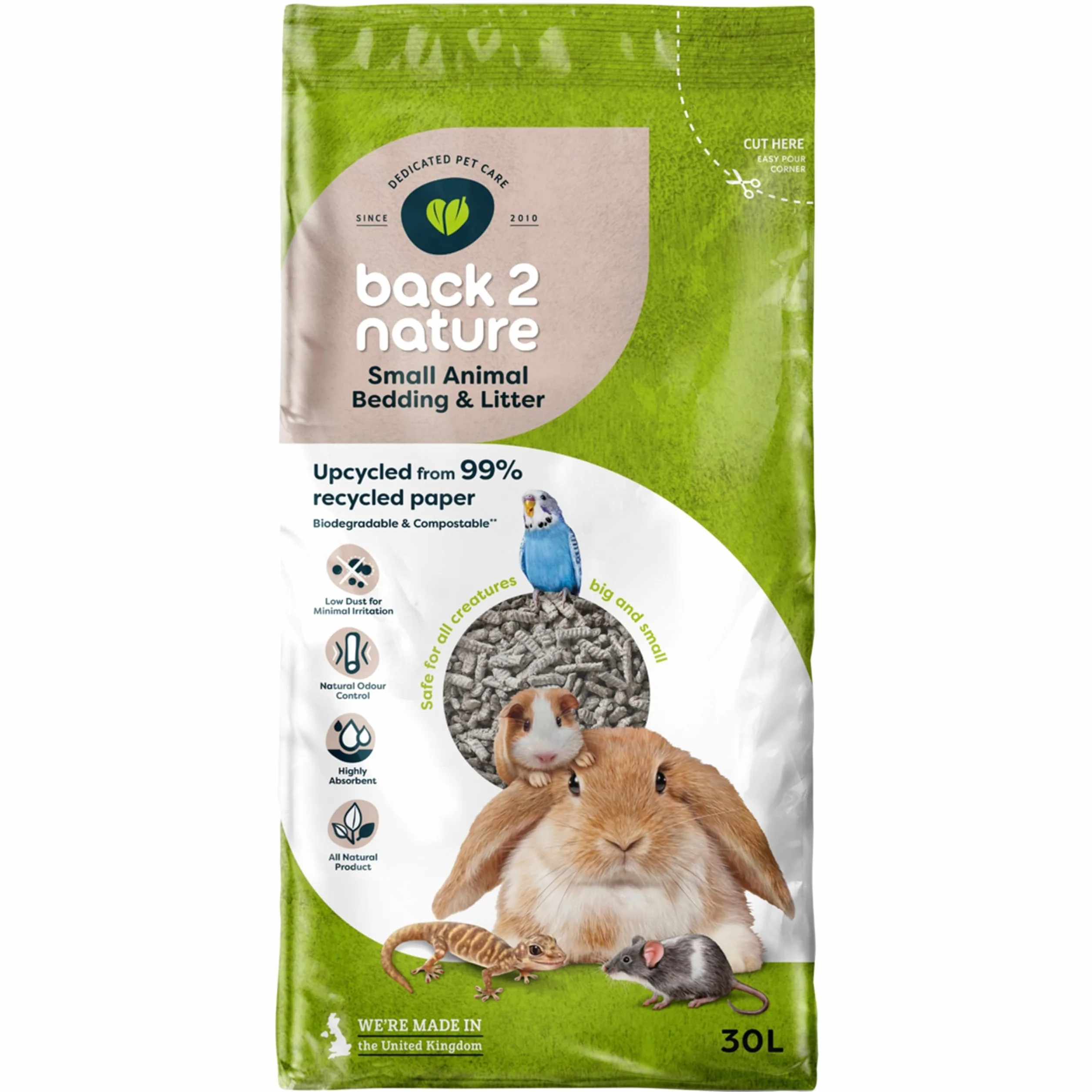 Back-2-Nature ściółka dla małych zwierząt 30L
