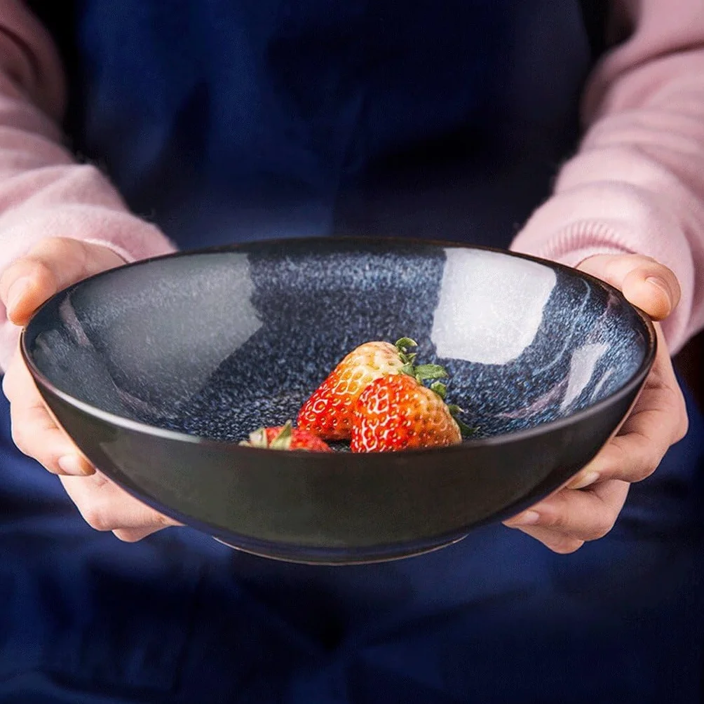 Kreatywna miska ceramiczna w stylu retro na Ramen, duża miska na zupę, miska na sałatkę z owocami, miski na płatki śniadaniowe i makaron