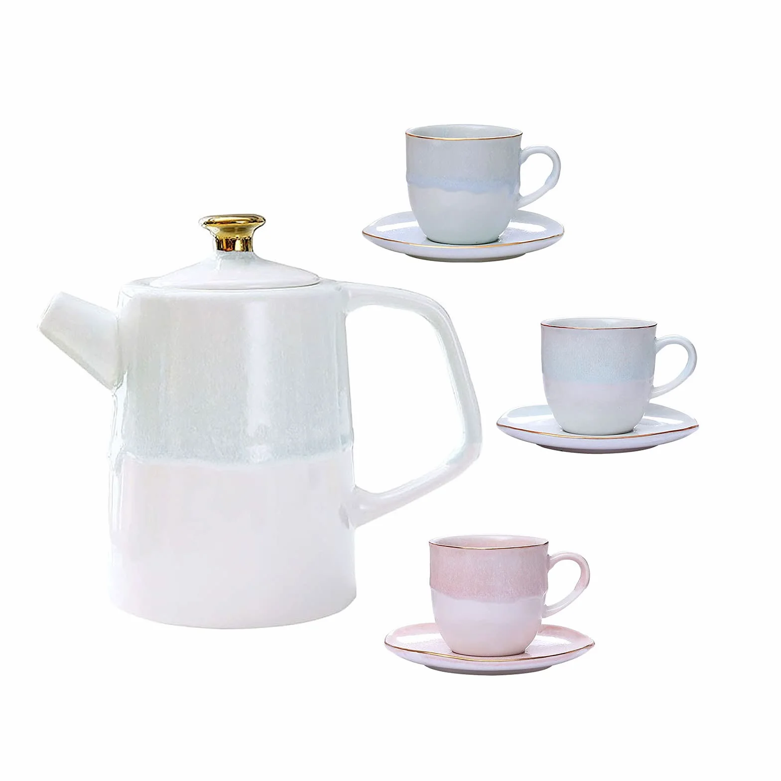 Zestawy Do Herbaty Z Czajniczkiem Dla Dorosłych, Filiżanka Do Herbaty I Spodek, Zestaw Na 3 Osoby, Porcelana, Ceramika, Kawa, Herbata, Zestawy Upominkowe Na Herbatę, Kawę, Popołudniową Herbatę (M)