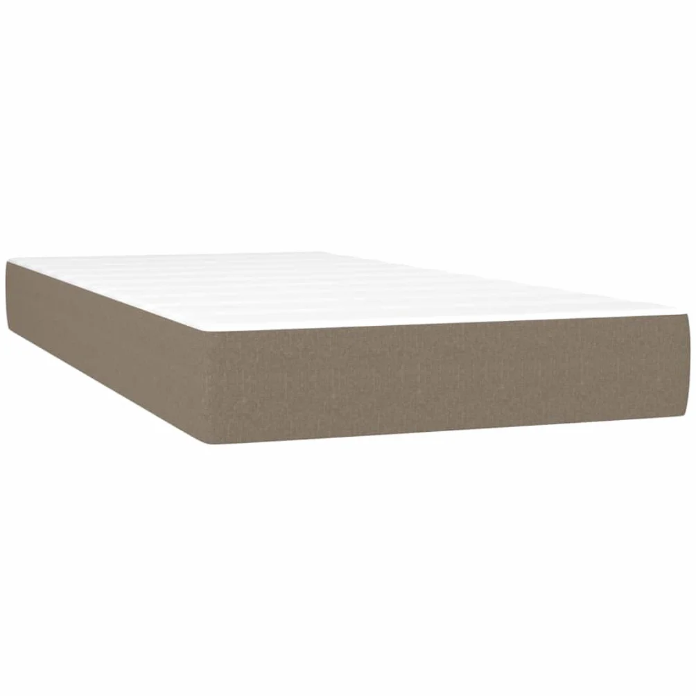 Tkanina z regulowanym zagłówkiem Sprężynowy kieszeniowy Taupe 100x200 cm | Łóżko kontynentalne z materacem sprężynowym taupe 100x200 cm tkanina z zagłówkiem