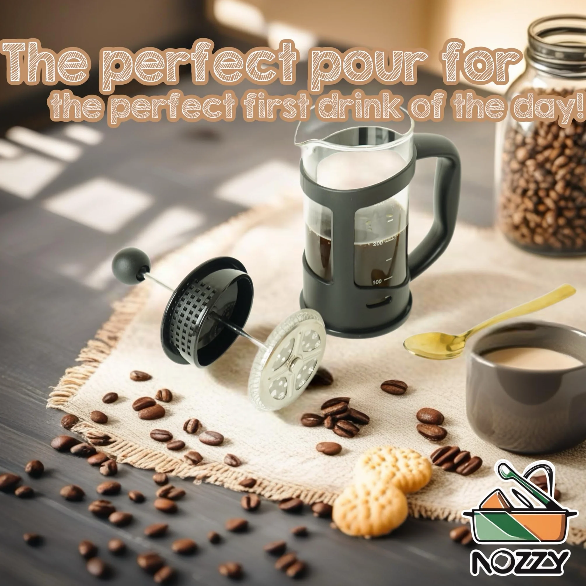Nozzy French Press, mały ekspres do kawy 350 ml