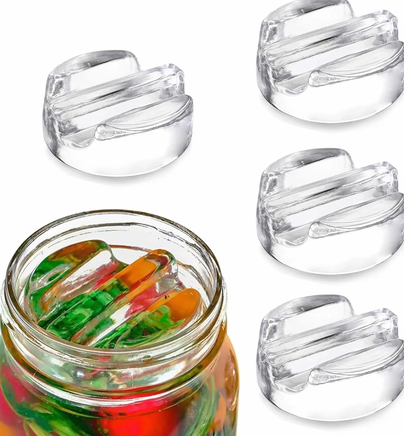 4 sztuki ciężarków fermentacyjnych, szklane ciężarki do fermentacji 7cm, ciężarki szklane, ciężarek do słoika na ogórki, do fermentacji z szerokim otworem, słoiki do konserwowania (długi uchwyt)