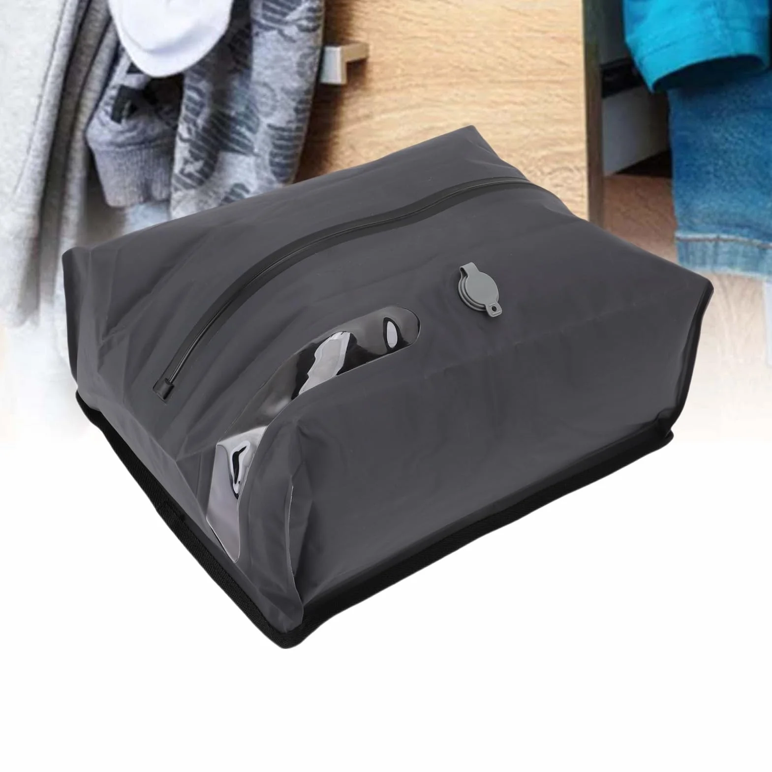 Yosoo Health Gear Wielokrotnego Użytku Próżniowe Worki Kompresyjne TPU, 16 L 30 L Worki Oszczędnościowe do Podróży, Bagażu, Walizek i Plecaków, z IPX8 i bezprzewodową pompką (GRAY)