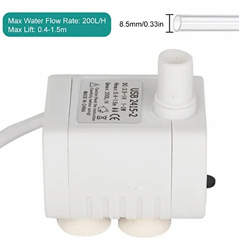 USB Pompa wodna do akwarium Pompa zanurzeniowa Mini Zatapialna pompa wodna Pompa do akwarium Cicha DC Mikropompa do akwarium do akwarium Fontanna z żywicy Dozownik wody dla zwierząt
