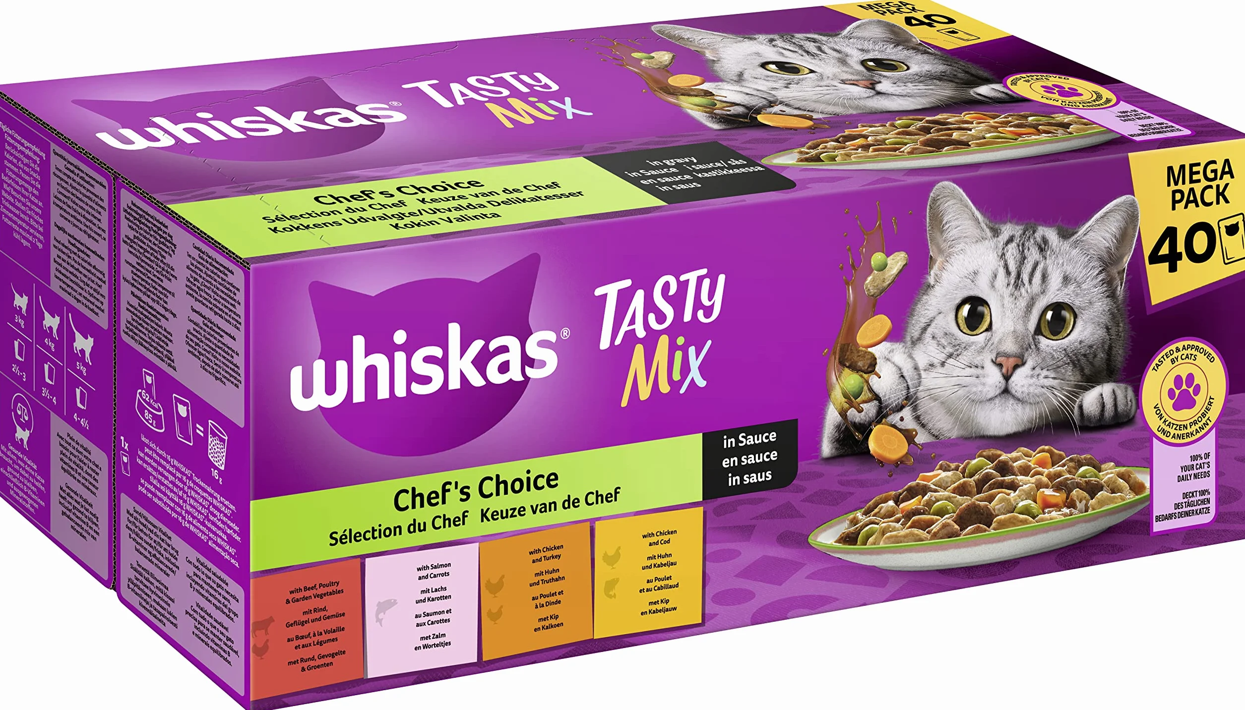 Whiskas Tasty Mix Chef's Choice In Sauce Karma dla Kota, 40 x 85 g