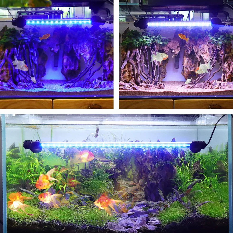 Lampa akwariowa LED z zegarem i ściemniaczem, IP67, 10 poziomów jasności, L-19