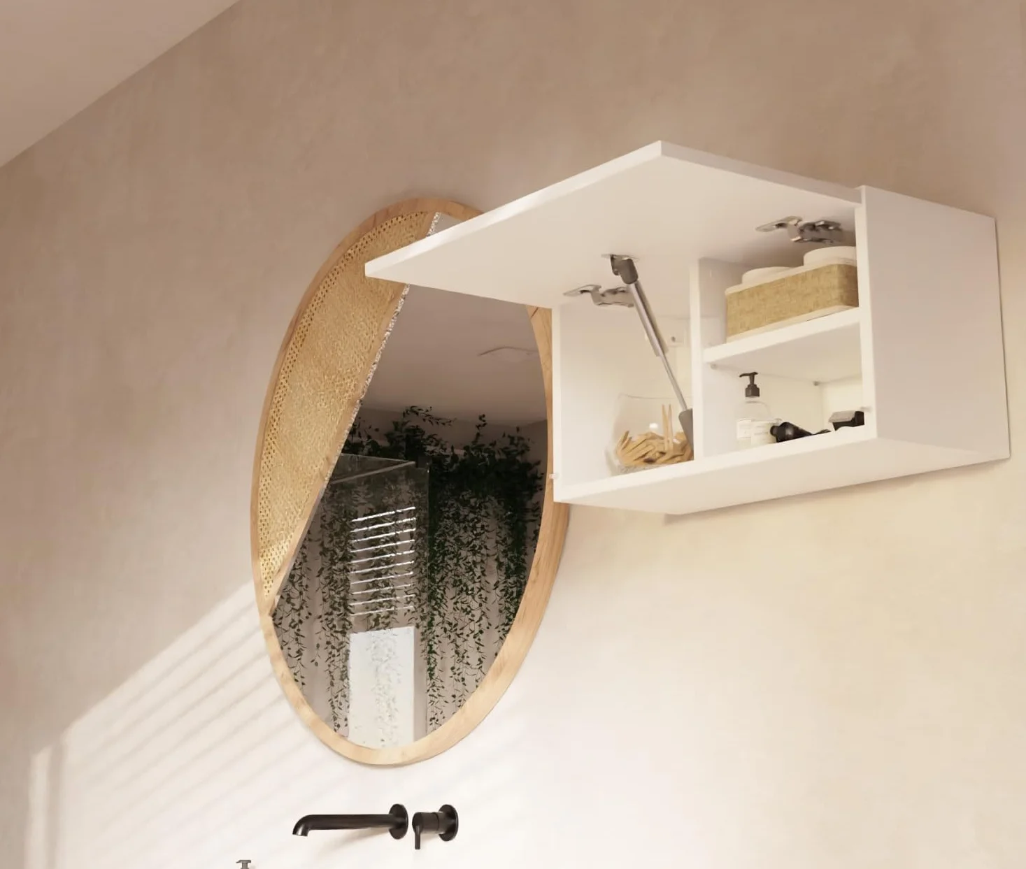 PLATAN ROOM Szafka łazienkowa 80/120/160/200/240 szeroka meble łazienkowe szafka łazienkowa składana szafka wisząca szafka na wysoki połysk matowa biała (biały matowy/biały matowy, 60 x 30 x 25)