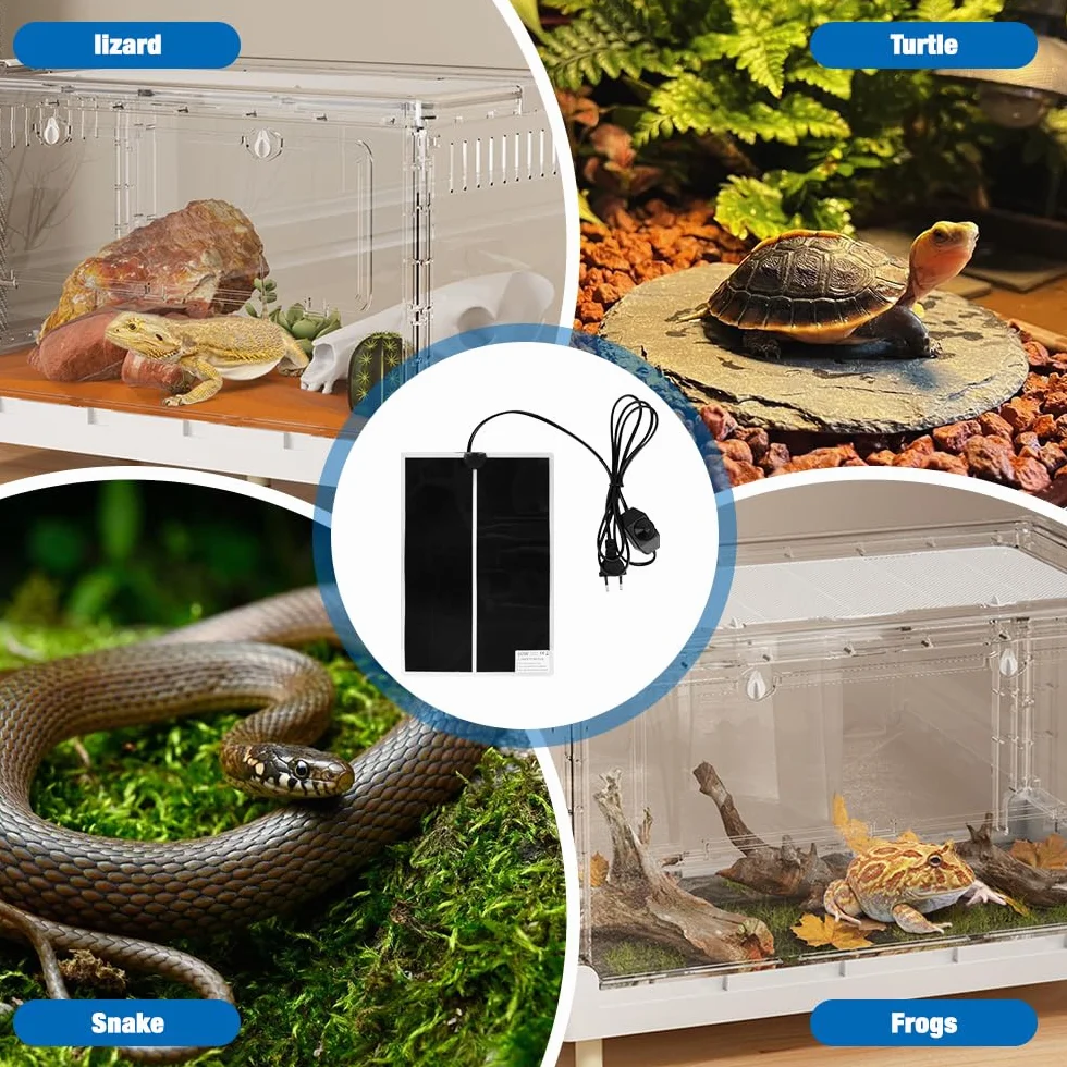 Mata grzewcza dla gadów, 20 W, mata grzewcza do terrarium, 42 x 28 cm, mata grzewcza do terrarium, dla gadów, żółwi, węży, jaszczurki, gekonów, pająków