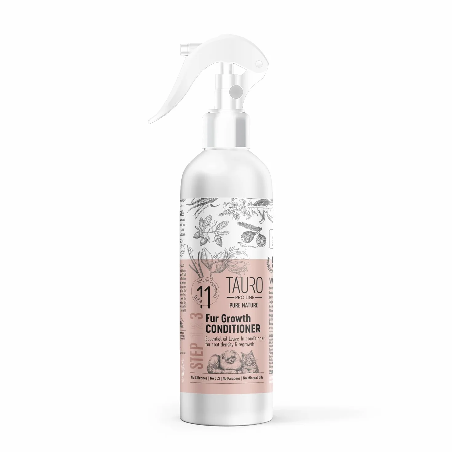 Pure Nature Promoting Leave-in naturalna odżywka w sprayu z olejkami eterycznymi do codziennej pielęgnacji skóry i sierści zwierząt domowych, stymuluje wzrost włosów