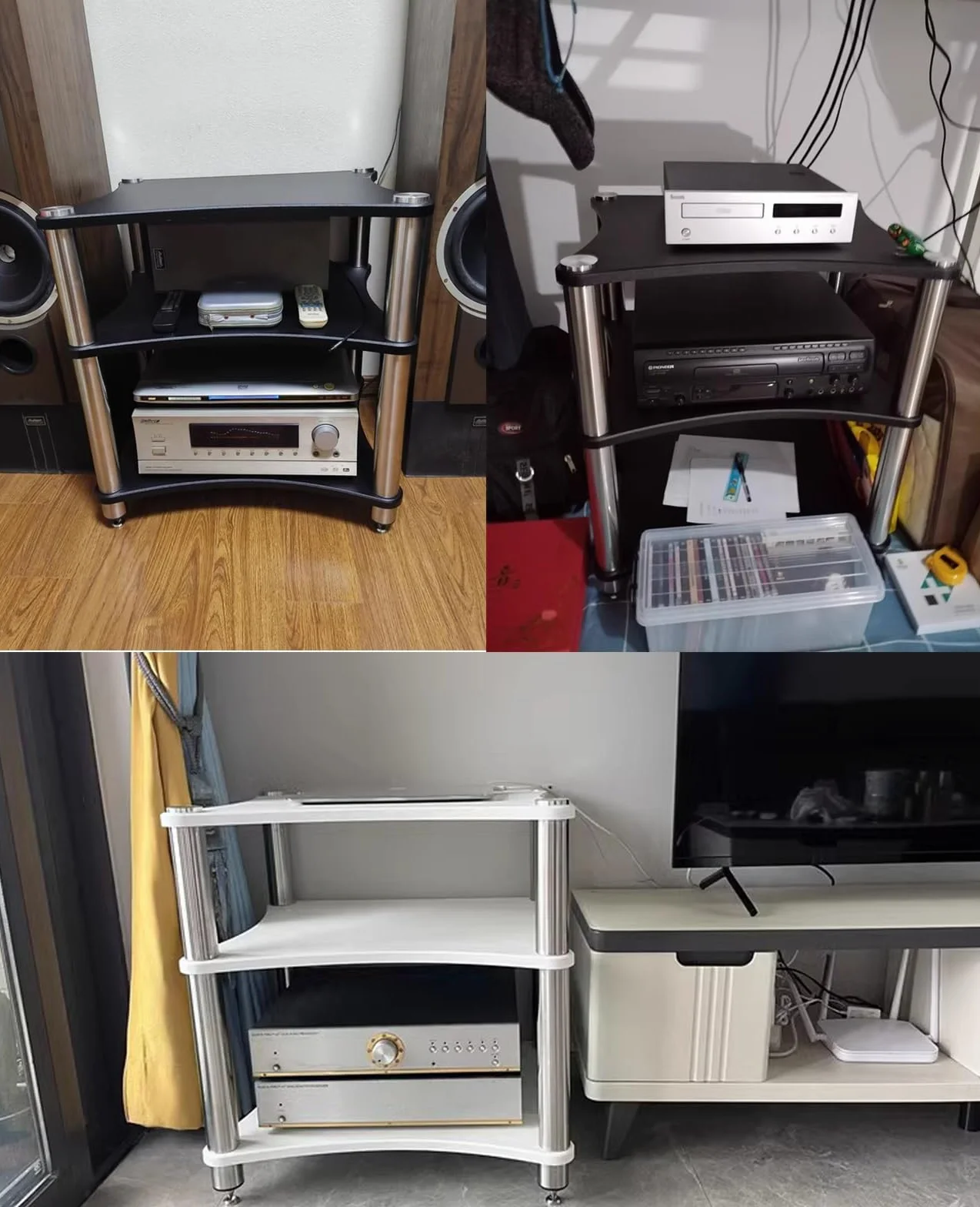 stojak hifi szafki hifi stojaki i stojaki na komponenty audio/wideo szafka stereo stojaki stojące na podłodze otwarte półki audio-wideo wzmacniacz stojak multimedialny konsola do gier wideo