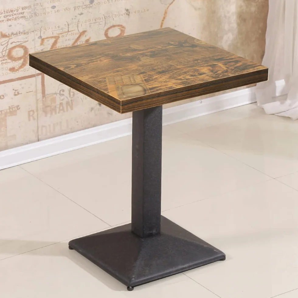 Retro Industrial Stolik jadalny, Wysokość 75 cm, Kwadratowy stół kuchenny, stół kuchenny z metalu i drewna, Stół bistro dla 1-4 osób (typ B)