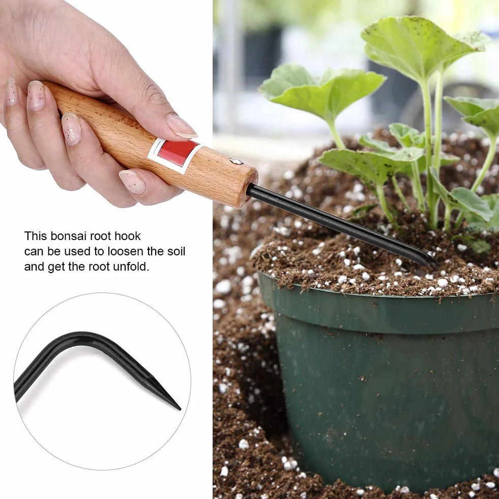 Ogrodnictwo Hak Bonsai, Drewniany Uchwyt Pielenie Hak Narzędzia Bonsai do Rośliny Doniczkowe Narzędzia Ogrodnicze Ogród Narzędzia do Pracy w Ogrodzie