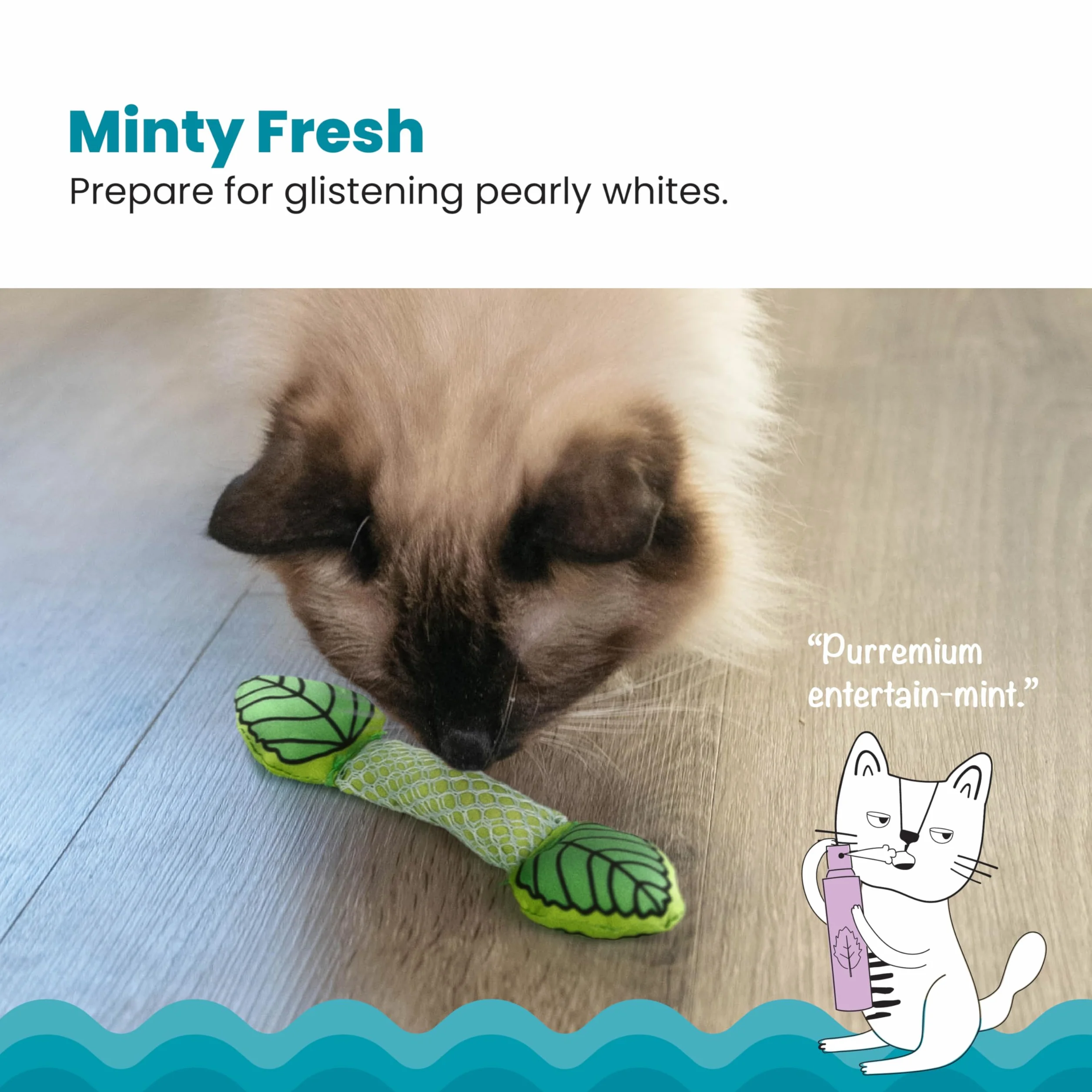 Petstages Fresh Breath Mint Stick Zabawka dentystyczna dla kotów zielony
