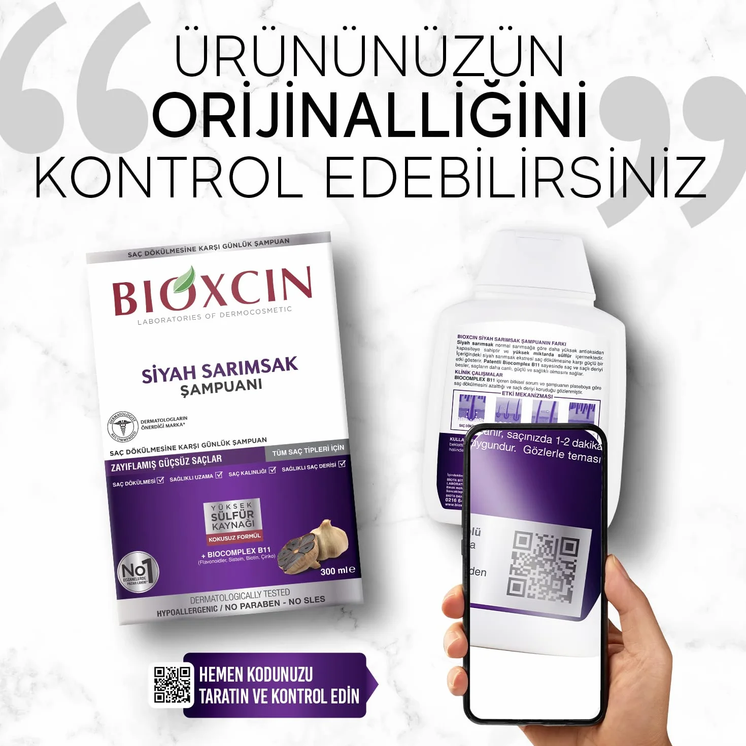 Bioxcin Szampon przeciw wypadaniu włosów z czarnym czosnkiem 300 ml