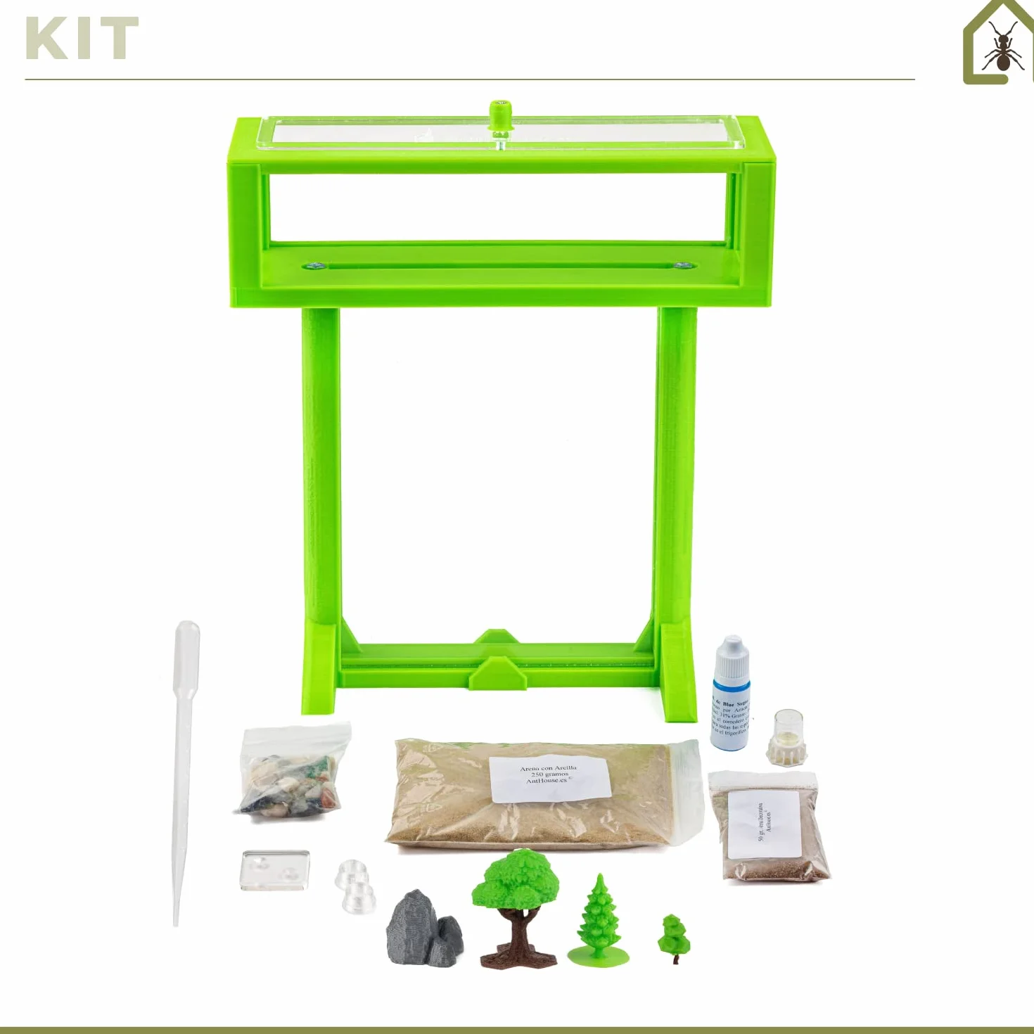 AntHouse Formikarium 3D z naturalnym piaskiem biały 15 x 15 x 1,5 cm zestaw T