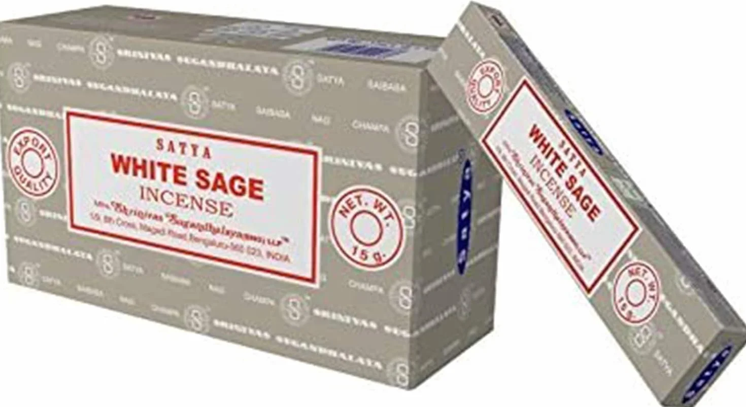 Satya Nag Champa biała szałwia kadzidełka - 12 opakowań x 15 gramów od Satya