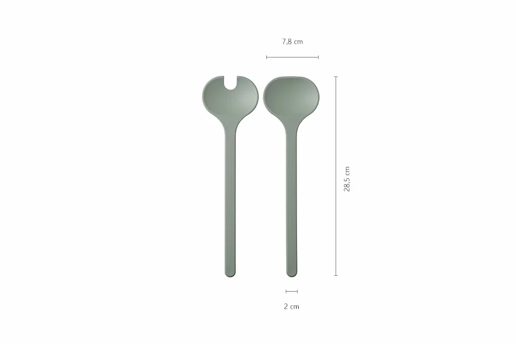 Mepal, 2-Elementowy Zestaw do Serwowania Sałatek, Nadaje Się do Mycia w Zmywarce, Sztućce do Sałatek, Widelec i Łyżka do Sałatek, Biały (Nordic White)