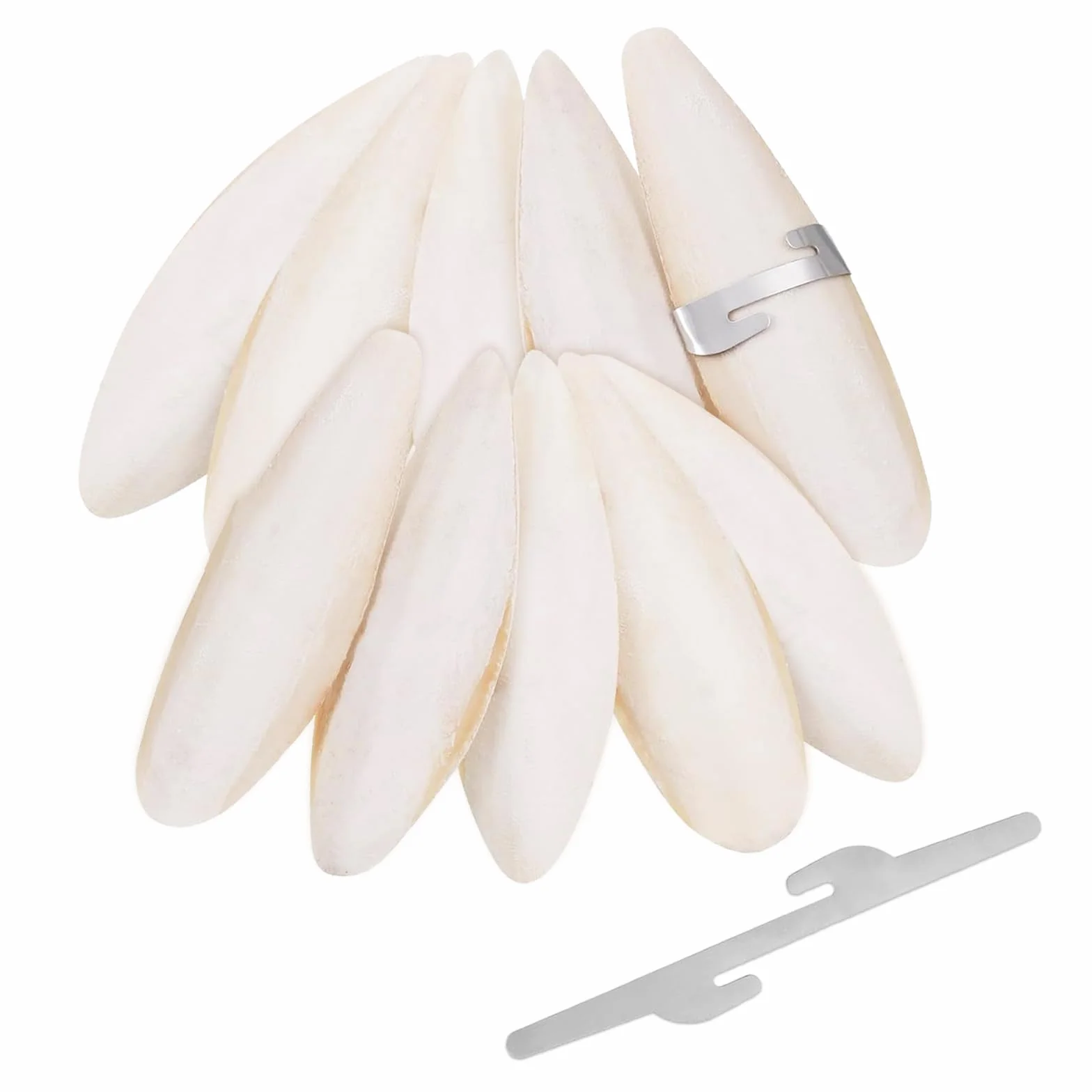10 sztuk kości kałamarnicy dla ptaków kość kościościana dla żółwi kościościana kościoła papugi naturalne gady z 2 metalowymi wspornikami 7-9 cm 11-13 cm