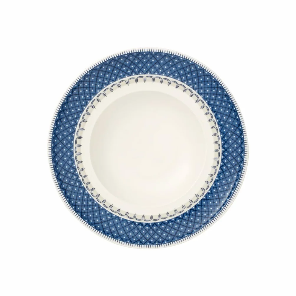 Villeroy und Boch Casale Blu talerz do zupy, porcelana premium, niebieski/biały, 25 cm