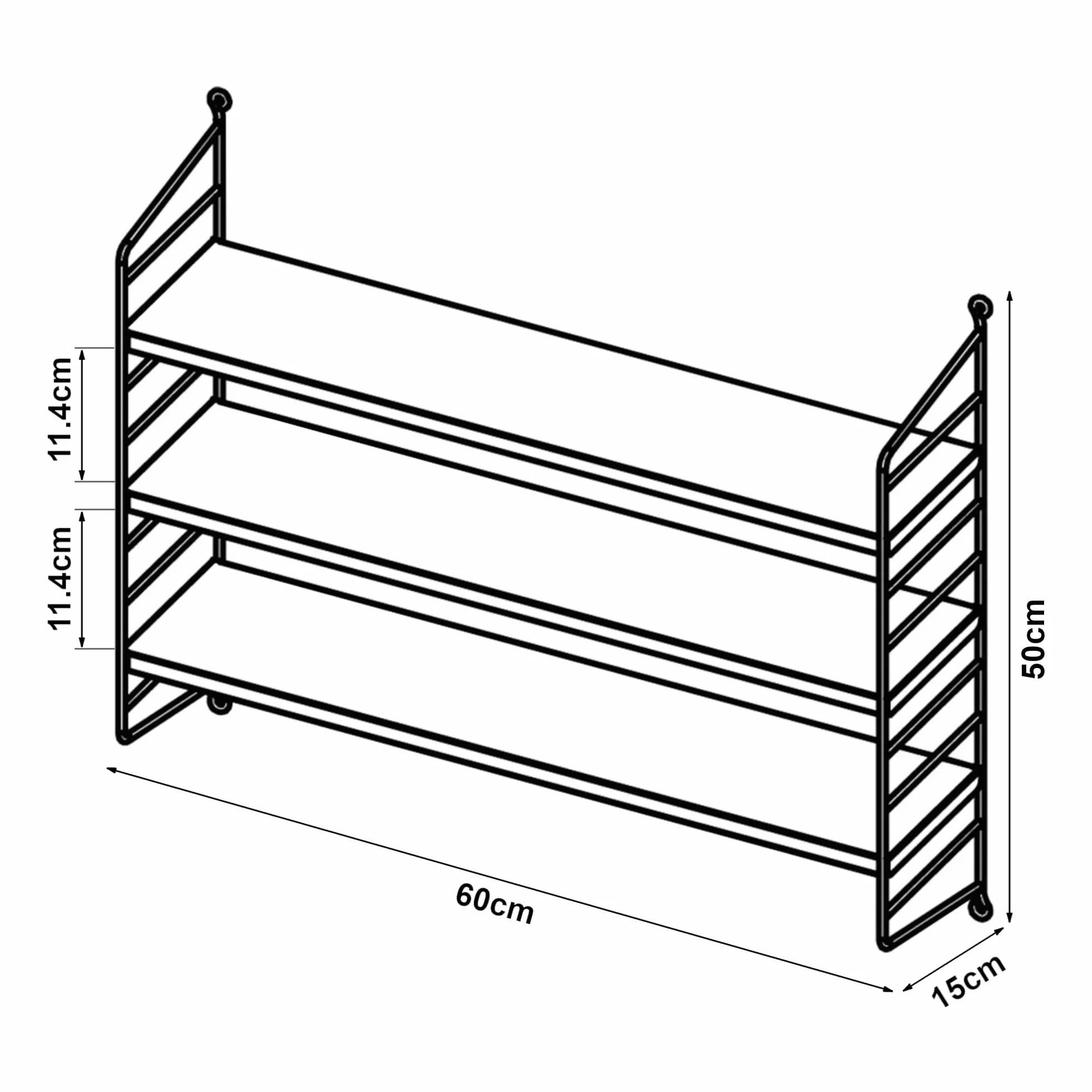 [en.casa] Modularny regał ścienny, 3-częściowy zestaw metalowych, oliwkowo-zielony, regał wiszący z 3 półkami, regał łazienkowy, regał kuchenny, regał ścienny, do salonu