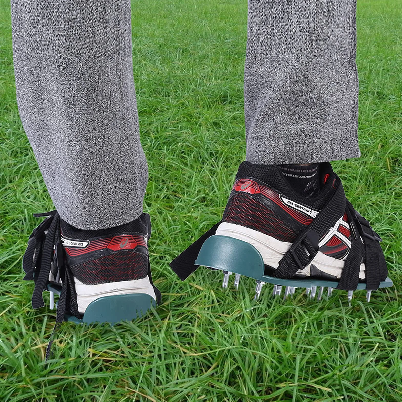Yosoo Health Gear sandały, napowietrzacz trawnik buty 1 para sandałów napowietrzacz trawnik buty odporne na kolce trawnik z klamrą narzędzie