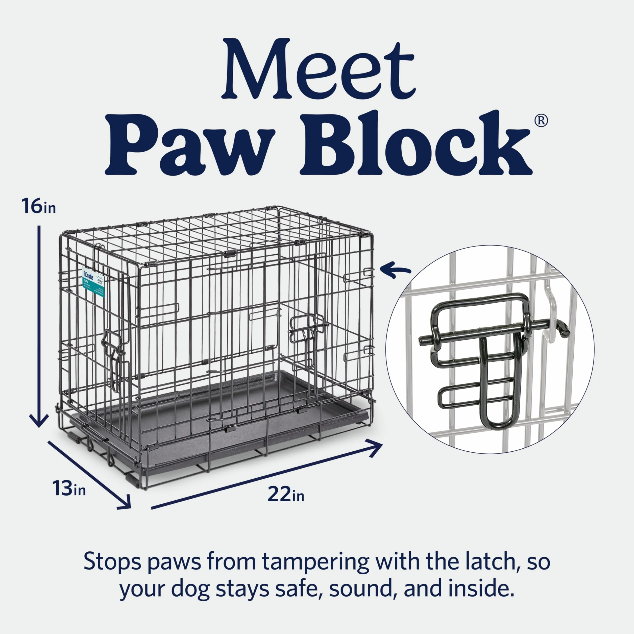 MidWest Homes for Pets Nowo ulepszona podwójna skrzynia dla psa iCrate o długości 58,42 cm, zawiera szczelną patelnię, nóżki chroniące podłogę, panel działowy i nowe opatentowane funkcje, czarna,