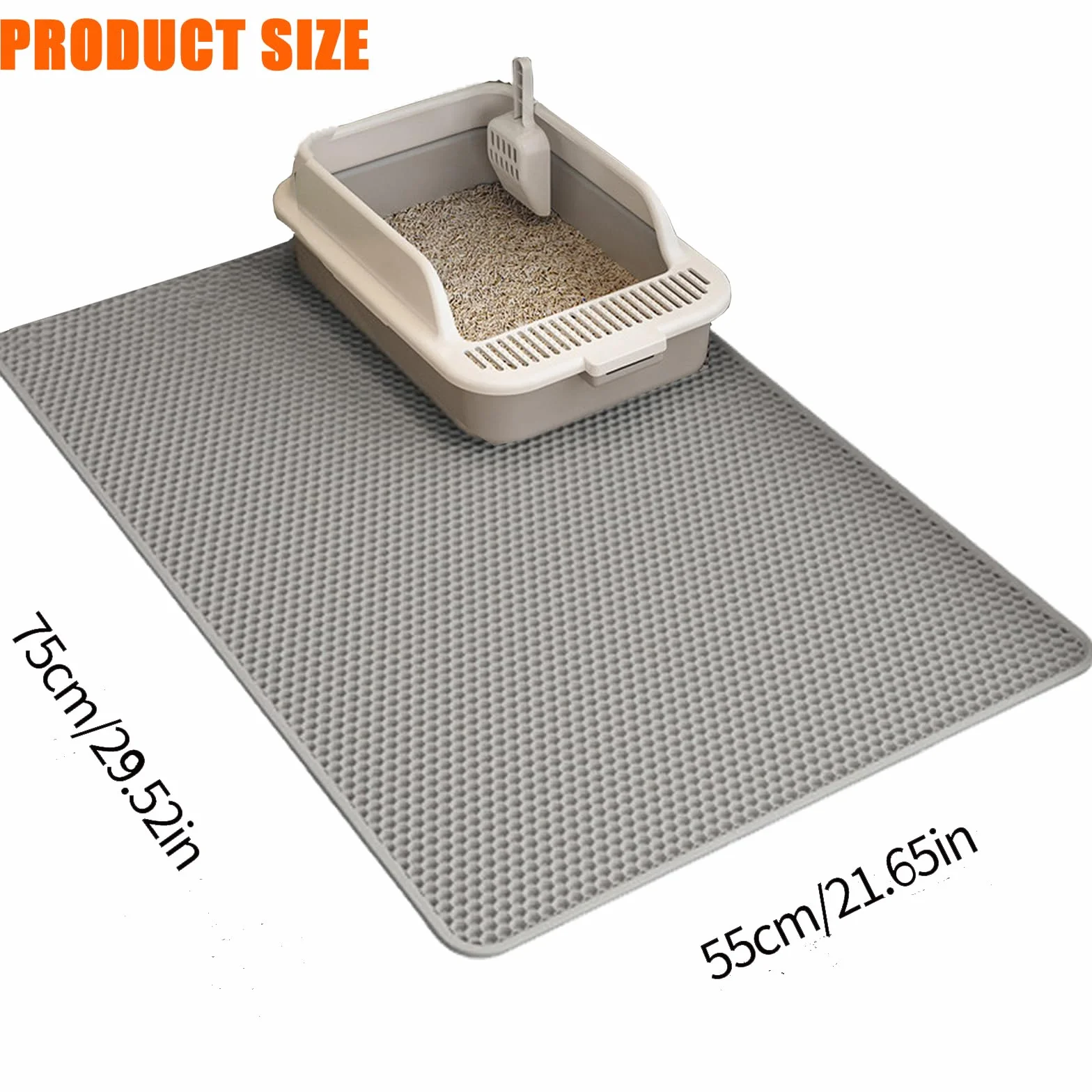 Mata do kuwety dla kota 75 x 55 cm szara