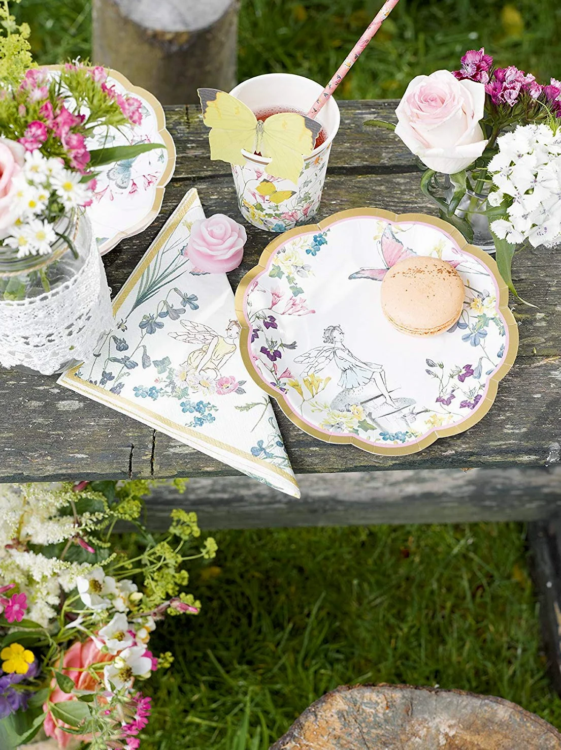 Talking Tables Papierowy motyl na przyjęcie herbaciane, kubki wróżki PK12, 12 sztuk, wysokość 20 cm, 18 cm