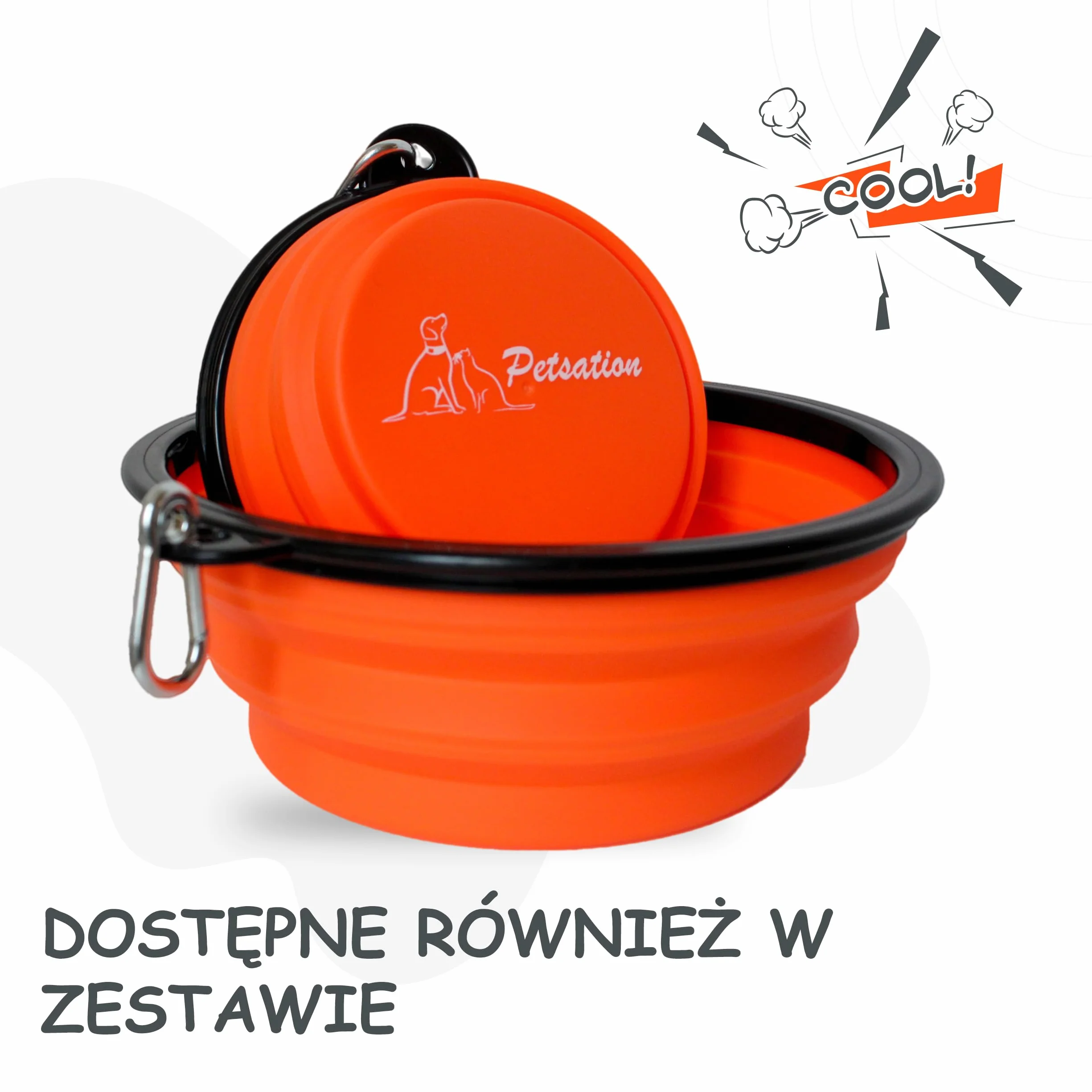 Składana miska dla psa 1500 ml niebieska podróżna na karmę i wodę