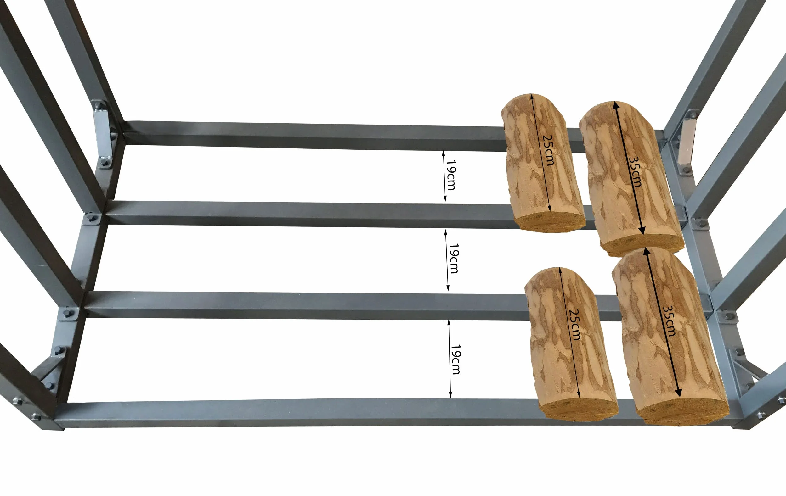 QUICK STAR Metalowy regał na drewno kominkowe antracyt 143 x 70 x 185 cm, stojak na drewno opałowe do ogrodu, 1,8 m³ / 2,5 SRM, magazyn drewna kominkowego, pomoc do układania drewna na zewnątrz.