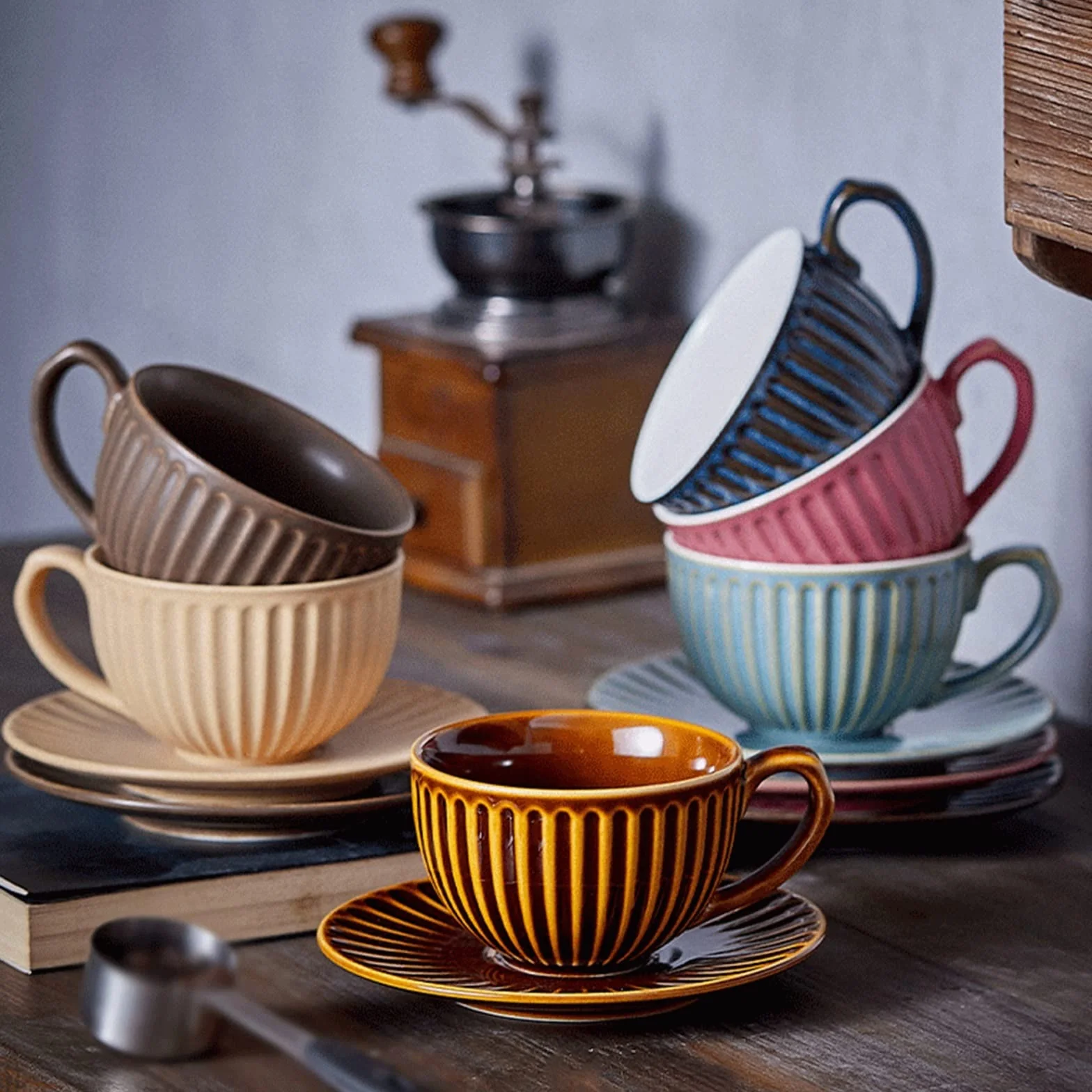 Kubki do kawy vintage kubek do kawy domowy ceramiczny zestaw kwiatów latte pranie ręczne popołudniowa herbata