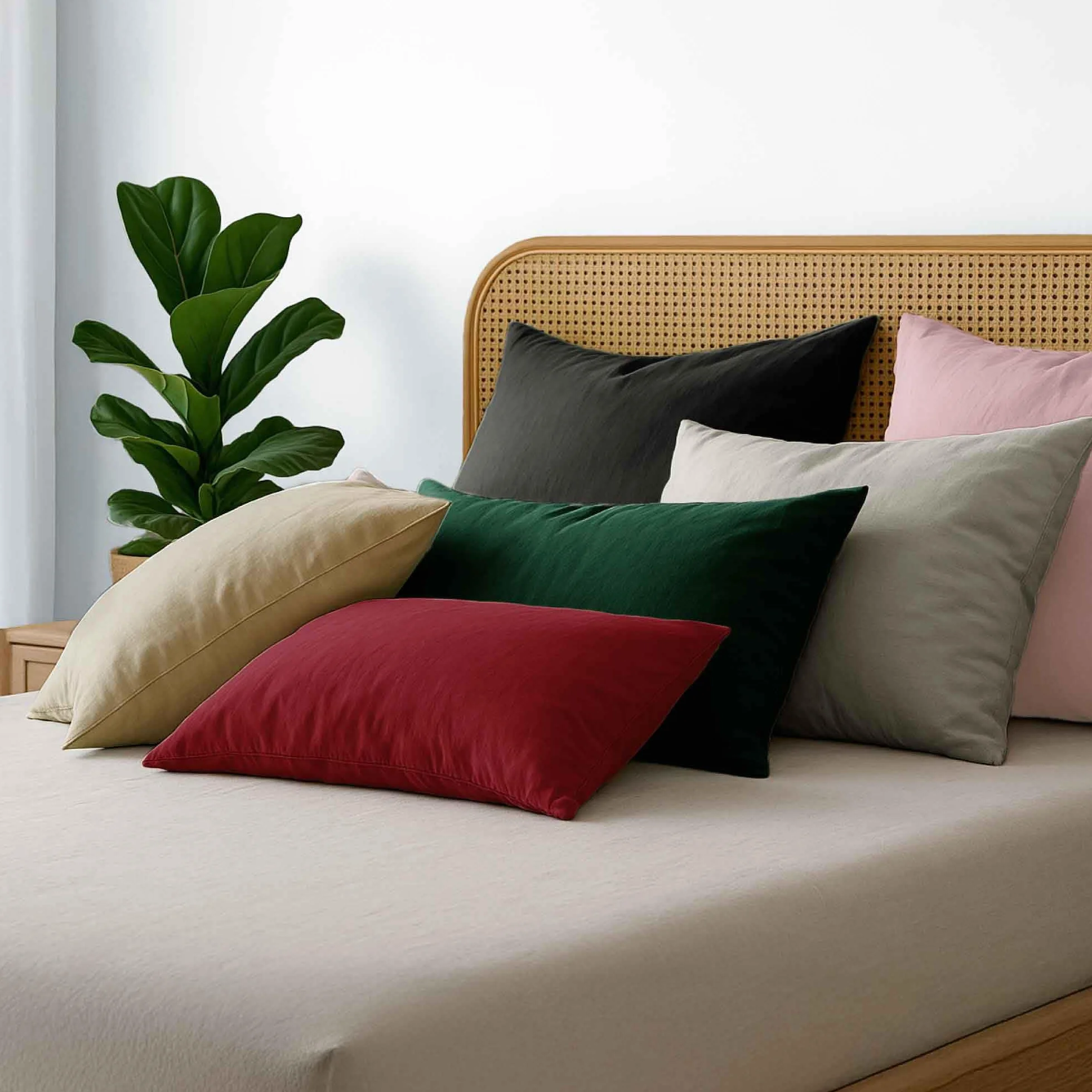 Dreamzie - Poszewka 40x145 Wzmocniona Bawełna (Zestaw 2) - Czarny - Gęsta tekstura 57 Nitków/cm² - Poszewki na poduszki 40 x 145 cm - Poszewka na poduszkę 40x145 Certyfikat Oeko Tex