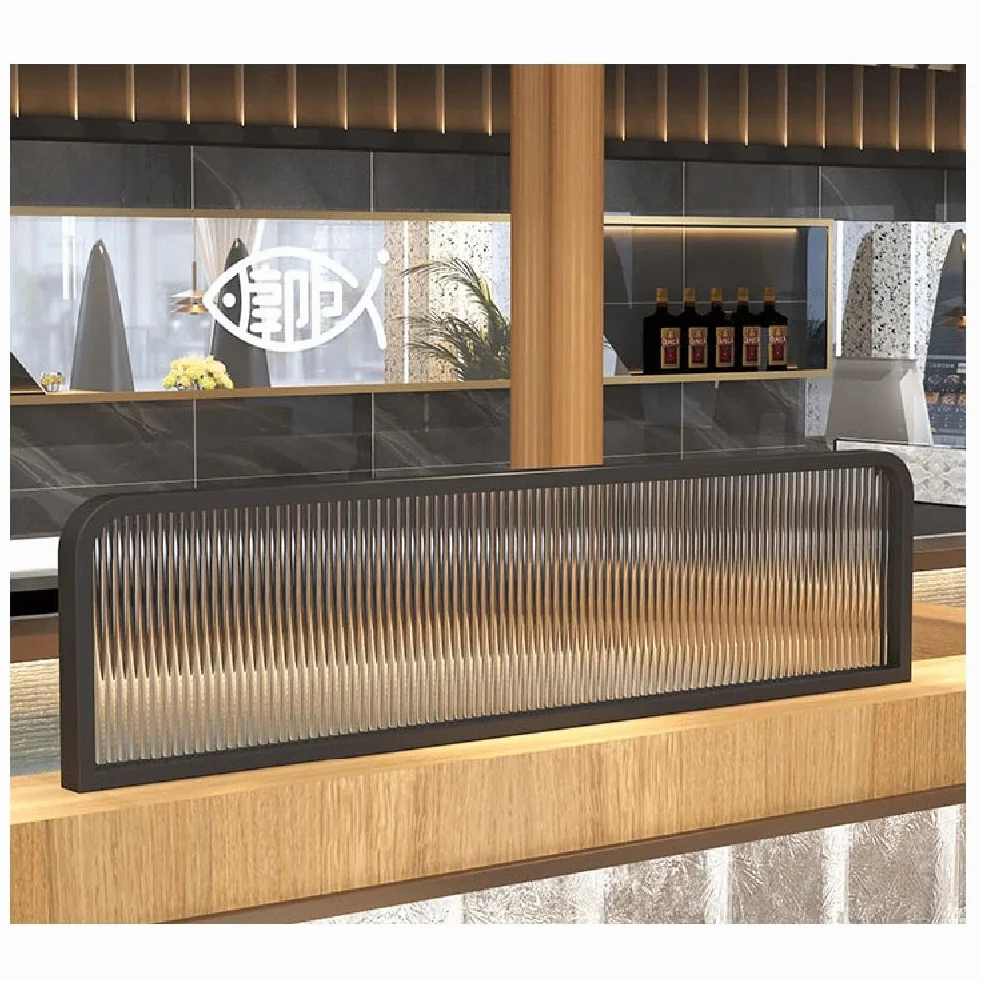 Czarny panel działowy na biurko przegroda biurowa do restauracji i hoteli Rozmiar: 1,2 m x 30 cm Separator stacji roboczej Nowoczesne rozwiązanie do przestrzeni roboczej