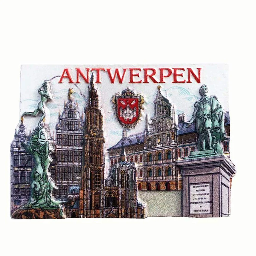 3D Antwerpia Belgia magnes na lodówkę pamiątka kolekcja prezentów dekoracja domu i kuchni naklejka magnetyczna Antwerpia Belgia magnes na lodówkę