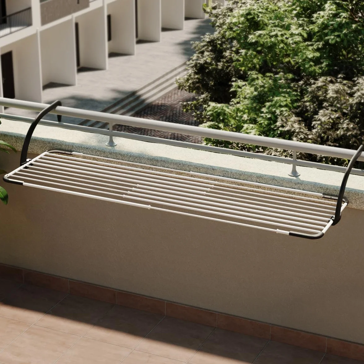Vileda Brezza Extend wysuwany wieszak na pranie, ze stali i żywicy, balkon, 20 m, 188 x 55 x 30 cm
