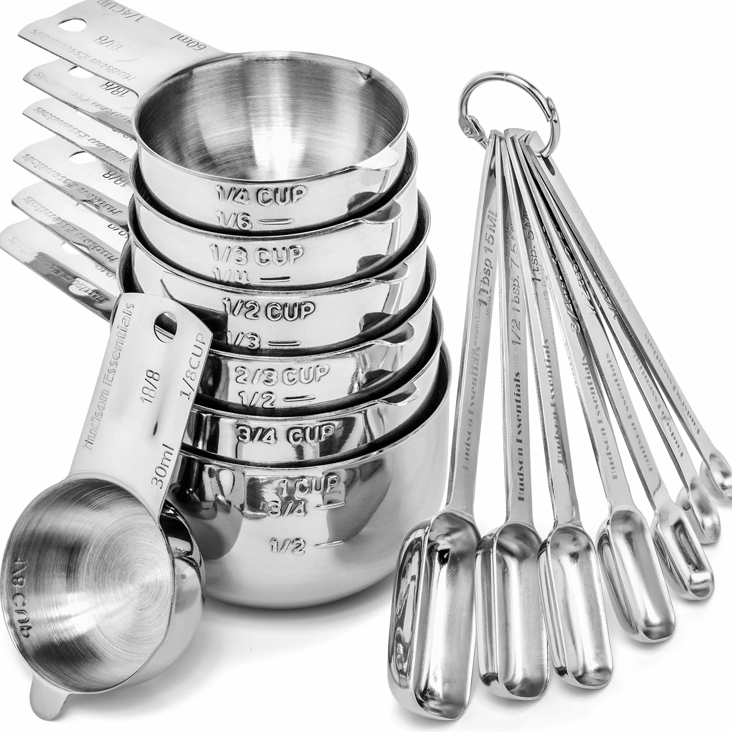 Hudson Essentials Zestaw miarek i łyżek ze stali nierdzewnej (zestaw 14 szt.)