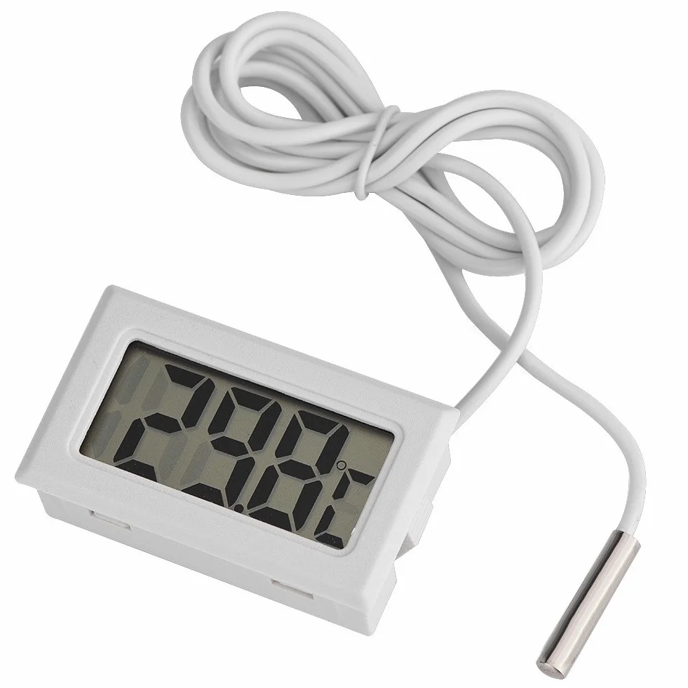 MAGT Mini cyfrowy termometr LCD z zewnętrznym czujnikiem sondy wodoszczelnym do akwarium biały