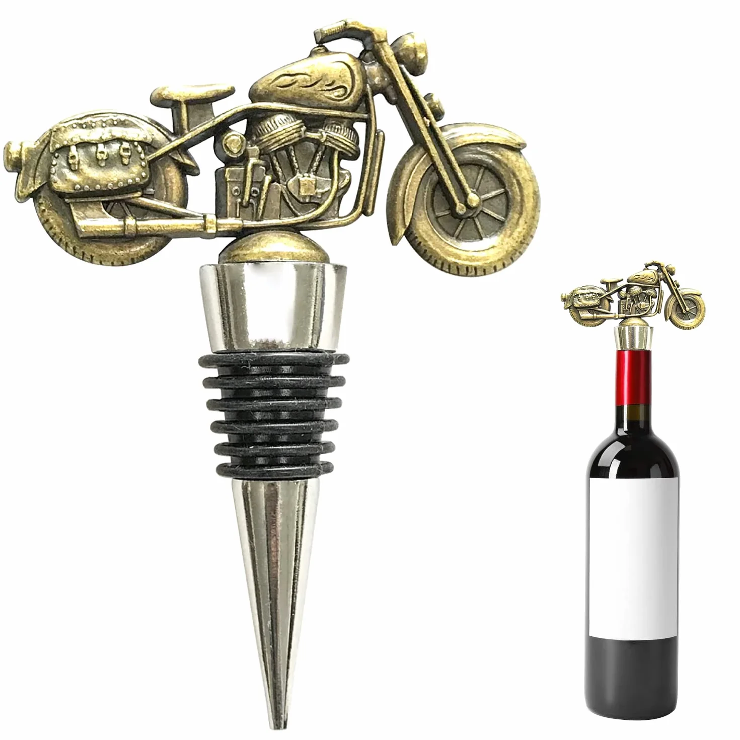 Zamknięcie do butelki wina, motocykl, zamknięcie do wina musującego, akcesoria do wina, zabawne prezenty dla mężczyzn i kobiet, prezent na Dzień Ojca, prezent na wino