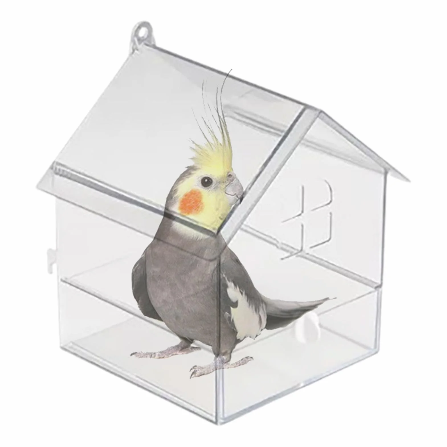 Acrylic Bird Bath for Cage, Large No-Leak Bathtub, Drawer-Style Easy-Clean Design for Cockatiels Small Birds