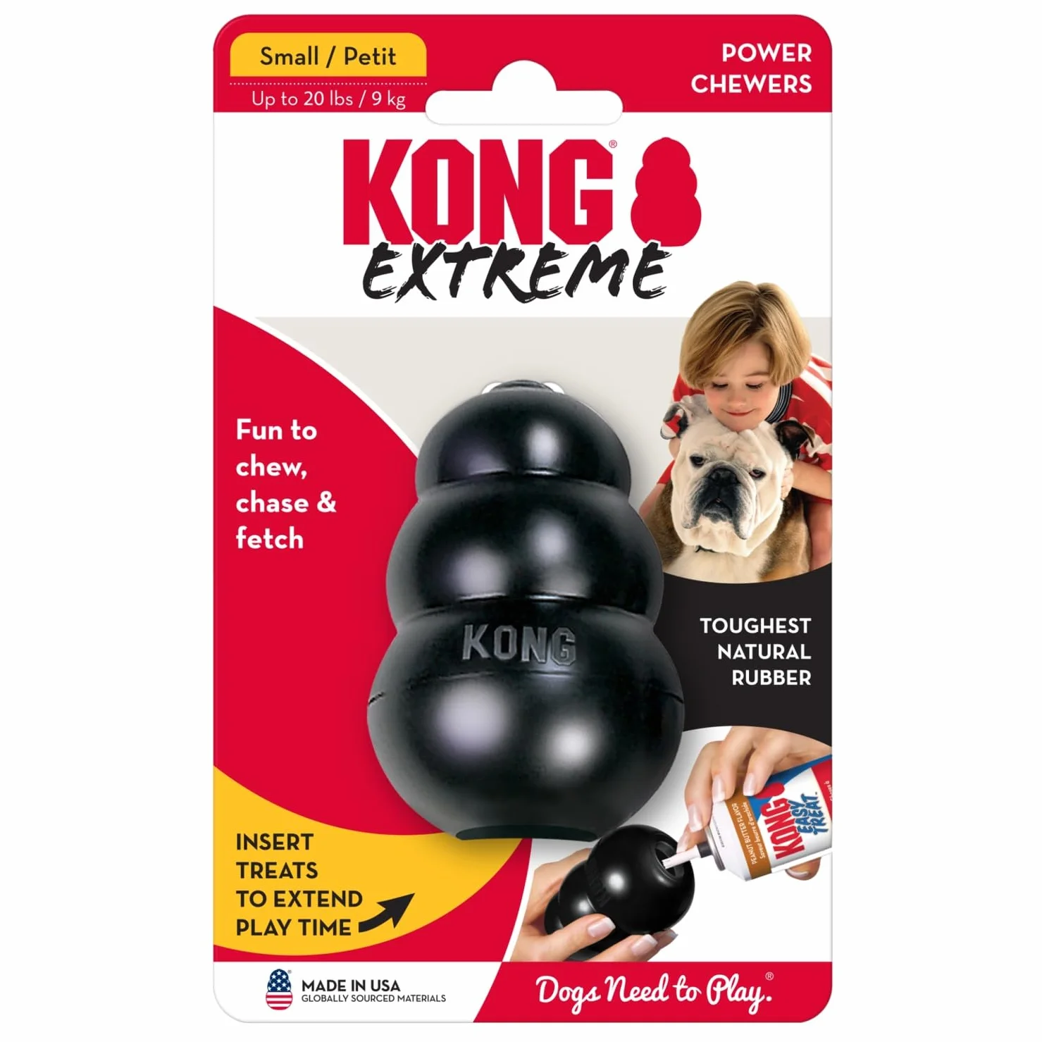 KONG K3 Extreme zabawka dla psa, mała, czarna