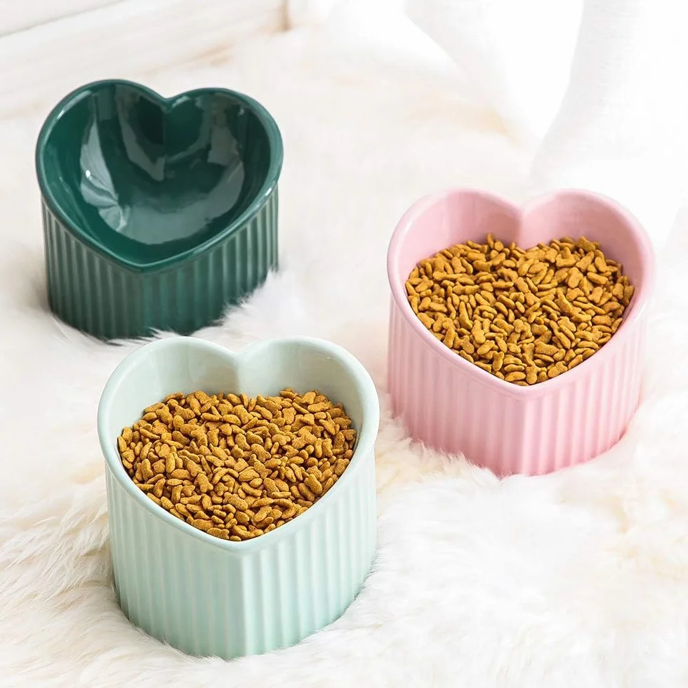 Podwyższona i pochylona ceramiczna miska dla kota, wysoka miska na karmę dla kota, odporna na wymioty, nadaje się do mycia w zmywarce i mikrofalówki, 180 g