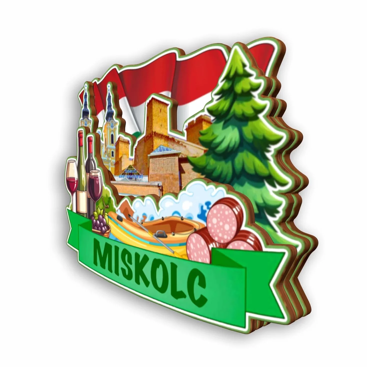 Magnes na lodówkę Miszkolc Węgry magnes na lodówkę pamiątki z podróży po mieście prezenty turystyczne 3D klasyczne zabytki ręcznie robione rękodzieło dekoracja domu -2153