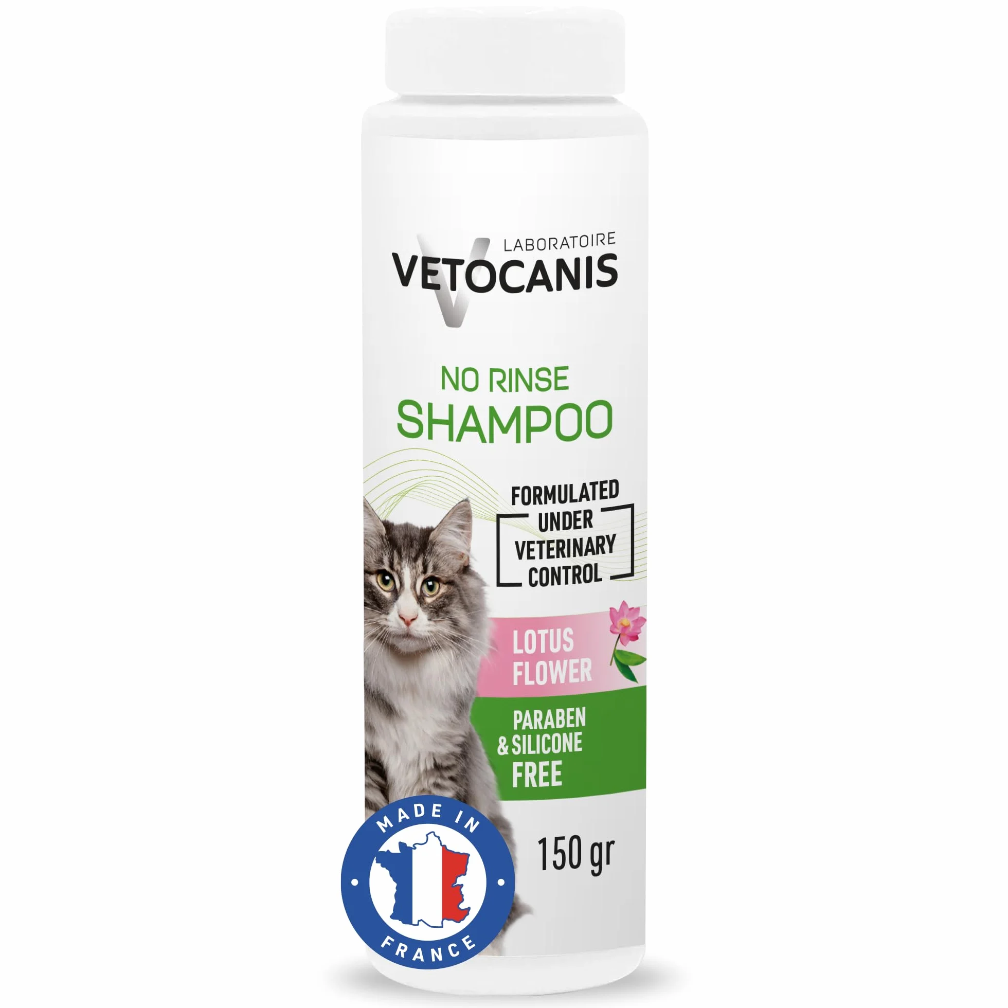 Vetocanis Suchy Szampon dla Kotów w Proszku 150 g Oczyszcza Nadmiar Łoju i Brudu