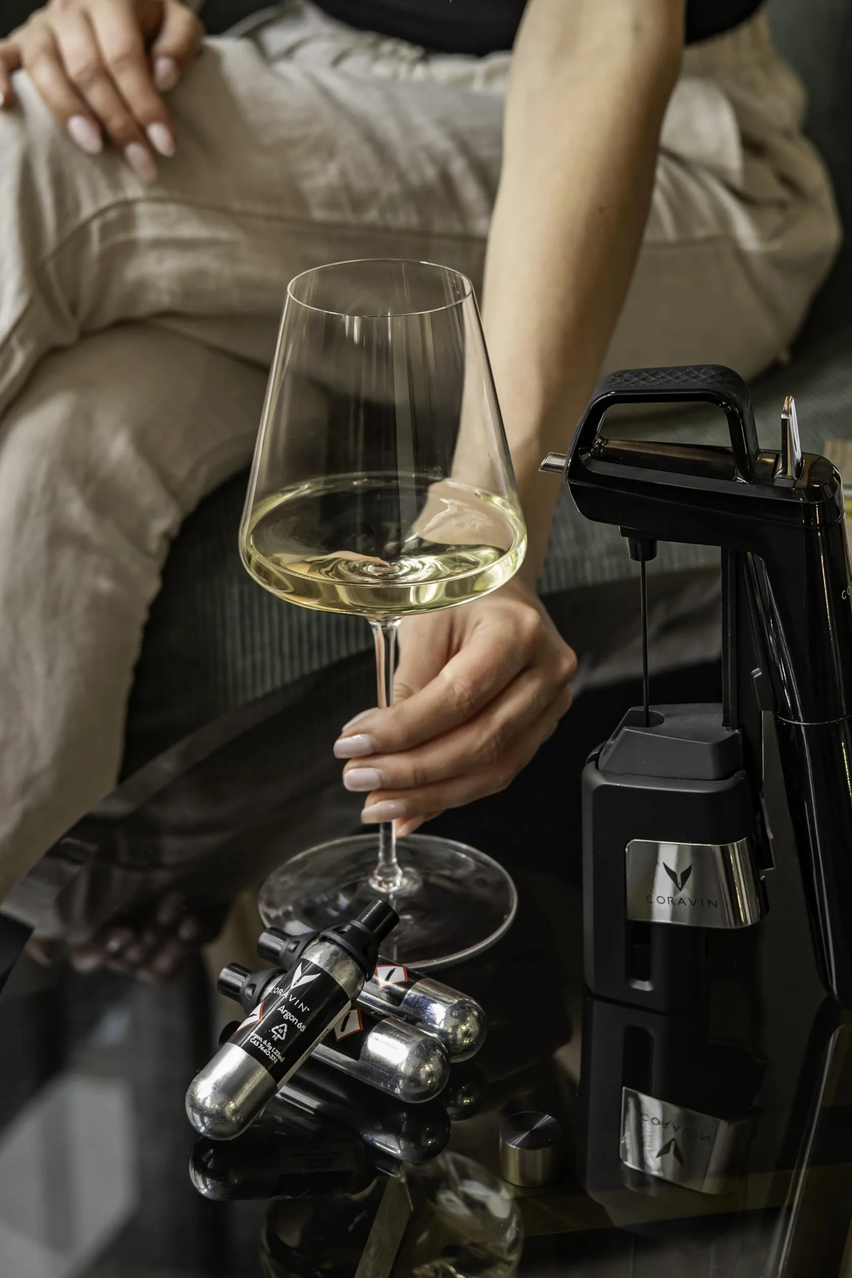 Coravin - Argon Gas Stainless Steel Capsules | Do stosowania z systemem konserwacji wina Coravin | Jedna kapsułka konserwuje do 15 kieliszków, 6 sztuk